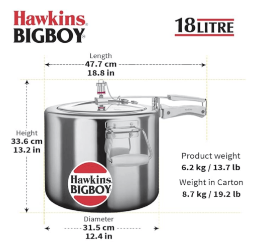 Hawkins BigBoy 18L Pressure Cooker - Image 2